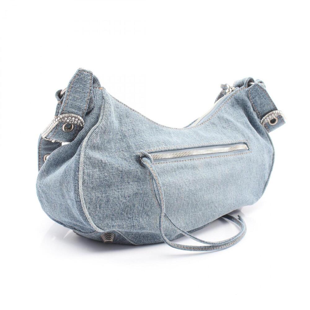 Balenciaga LE CAGOLE Rhinestone Shoulder Bag/Handbag, Denim, Women's, Blue, 6... - Picture 2 of 7